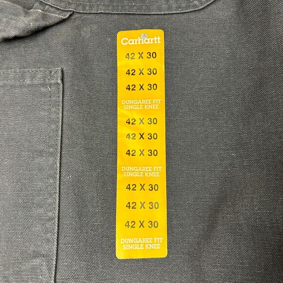 Carhartt Pants Mens 42x30 B11 PTB Washed Duck Work Dungaree Single Knee Blue NWT - Picture 9 of 10